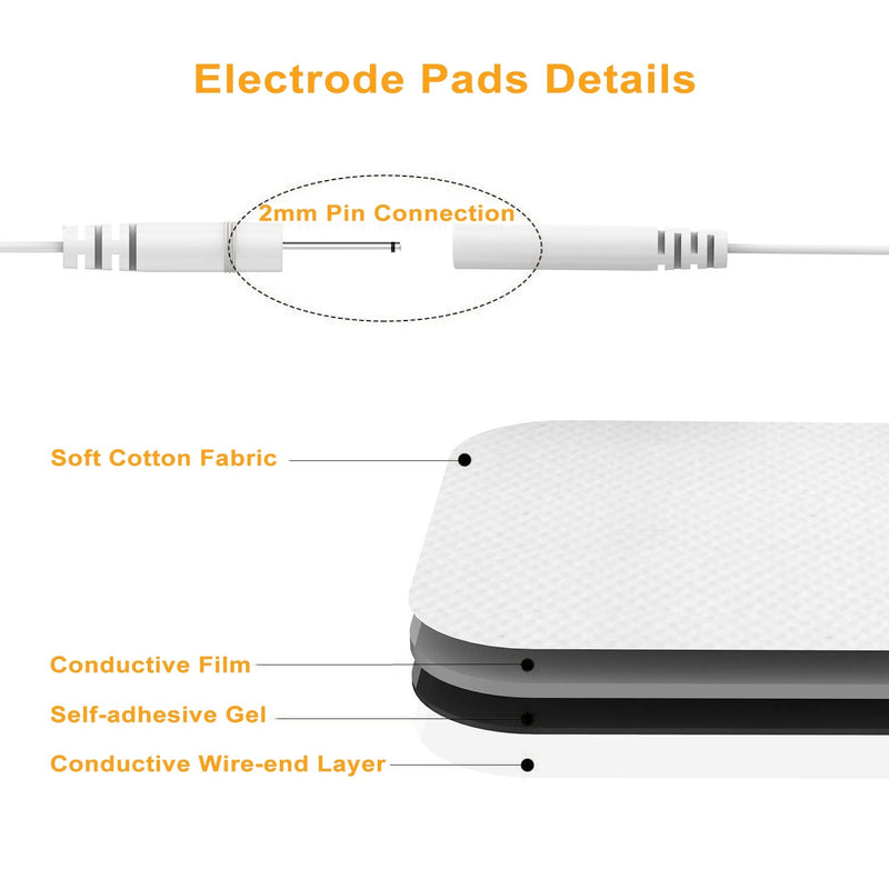 4pcs Reusable Electrode Pads | Replacement Pads for TENS & EMS Units