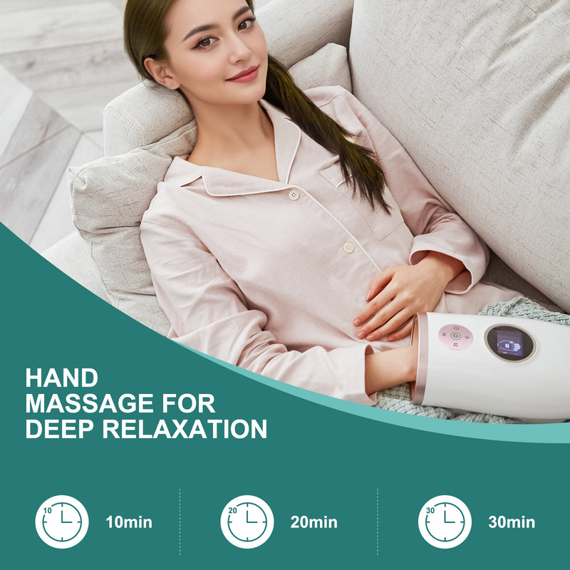 3-Speed Hand Massager | Heat Therapy, Air Compression & 30-Min Timer – Portable & Relaxing