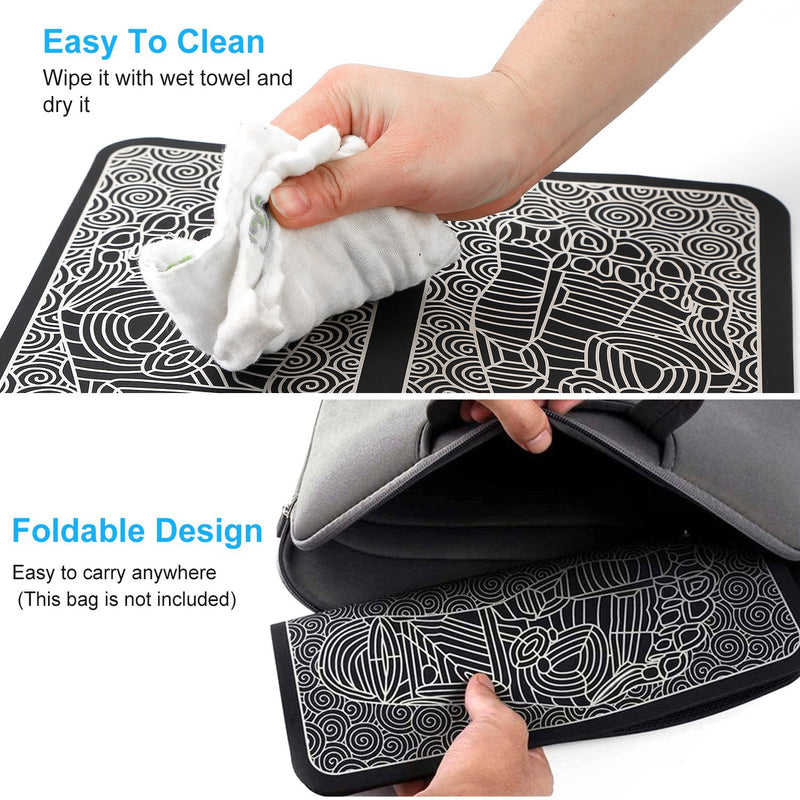 Foot Massage Pad | EMS Electric Stimulator with 8 Modes & 19 Intensity Levels | Portable Muscle Relaxation Mat with Remote Control