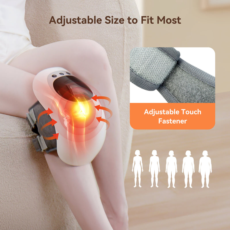 Wireless Smart Knee Massager | LED Heat & Vibration Therapy for Pain Relief & Recovery