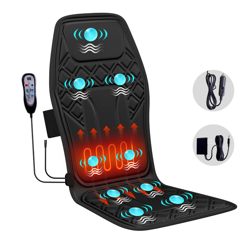 Neck & Back Massage Cushion | 9 Modes, Heating Therapy, Adjustable Intensity & Timer (Home & Office)