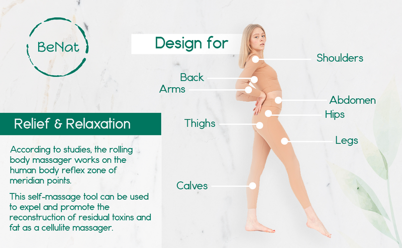 Rolling Body Massager | Stainless Steel 360° Roller for Muscle Relief, Cellulite Reduction & Relaxation