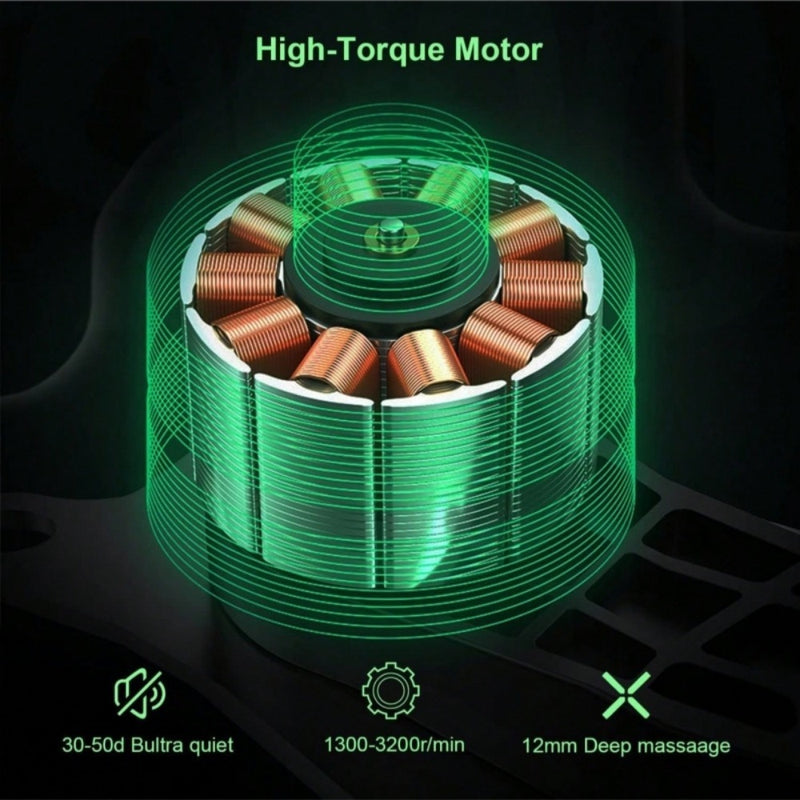 Deep Tissue Massage Gun | Handheld Percussion Massager with 8 Heads for Athletes & Muscle Recovery
