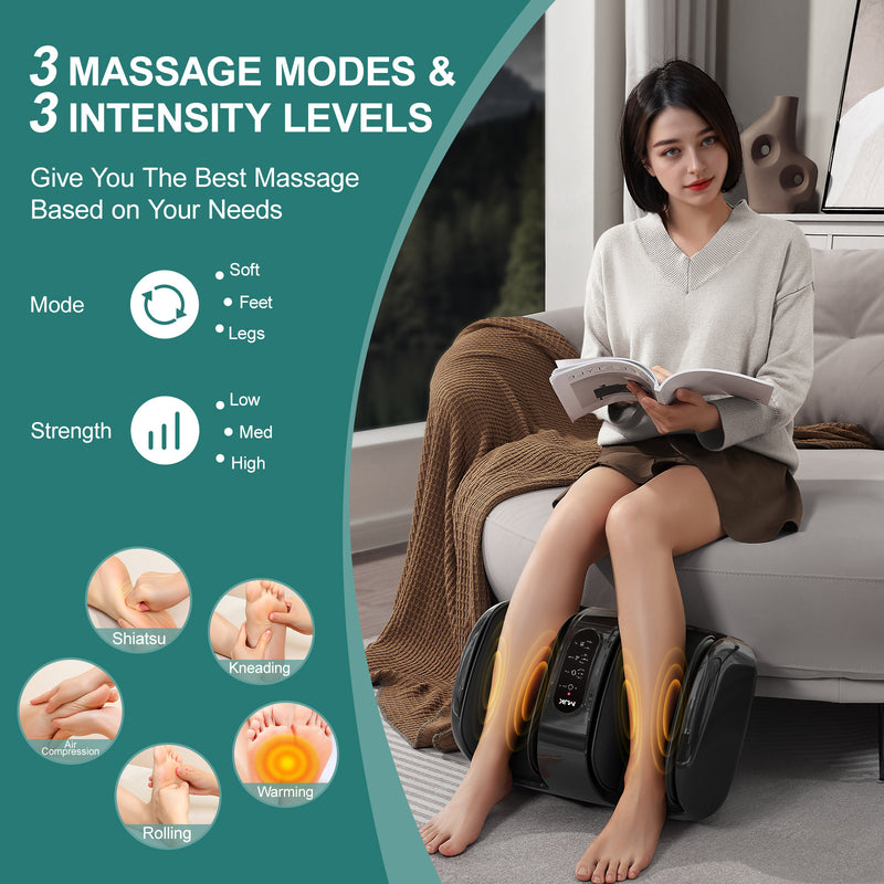 Smart 3D Foot Massager with Heat, Air Compression & Quiet Design – Pain Relief & Relaxation for Home/Office