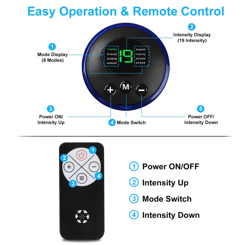 Foot Massage Pad | EMS Electric Stimulator with 8 Modes & 19 Intensity Levels | Portable Muscle Relaxation Mat with Remote Control