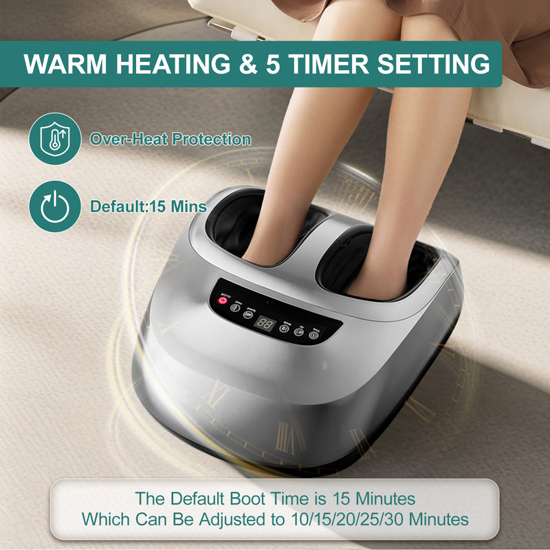 Multifunctional Foot Massager | Heated Shiatsu with Air Compression & Automatic Timer