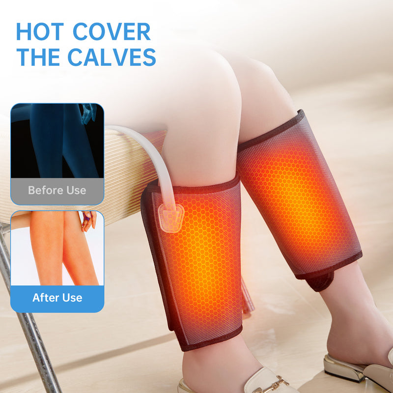 Intelligent Leg Massager | 3-Level Air Compression & Heat Therapy with Adjustable Fit