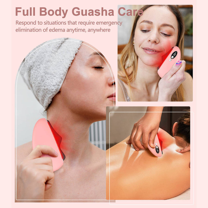 Electric Gua Sha Facial Tool | Black Obsidian Heated & Vibrating Stone for Face & Skin Rejuvenation