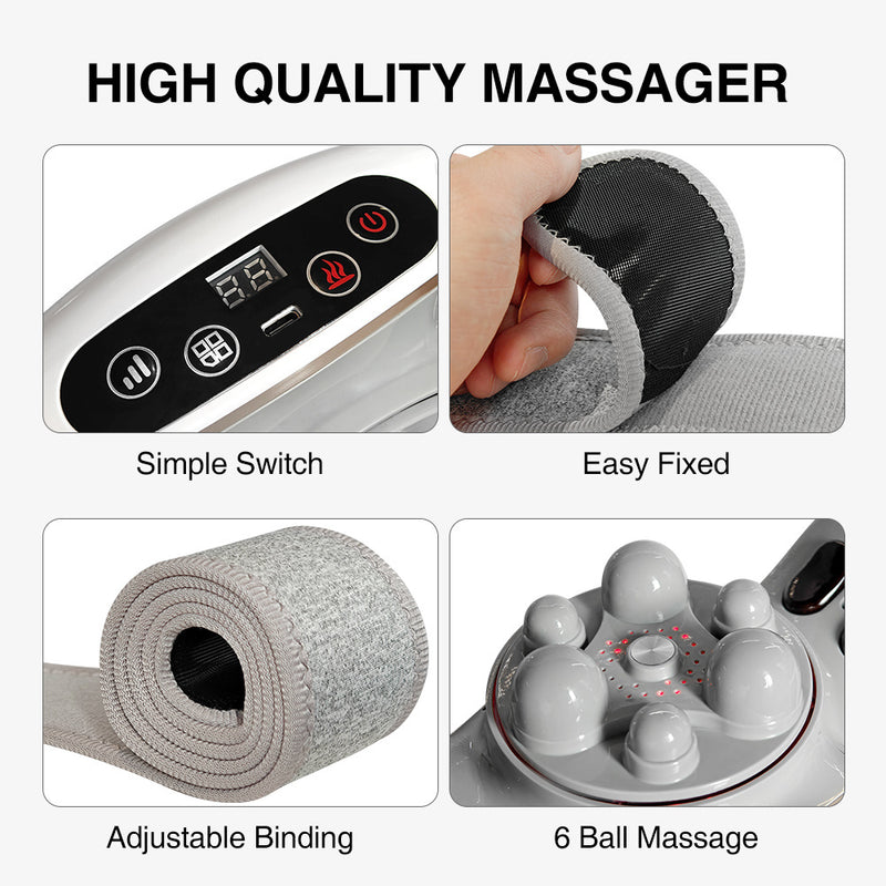 Automatic Abdominal Massager | Multi-Use for Waist, Abdomen, Back, Neck & Legs – 3 Massage Modes with Heat & Rechargeable Battery