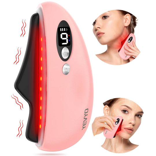 Electric Gua Sha Facial Tool | Black Obsidian Heated & Vibrating Stone for Face & Skin Rejuvenation.