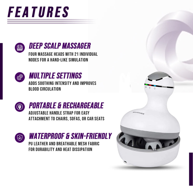 Smart Electric Scalp Massager | Rechargeable Head & Hair Growth Massager