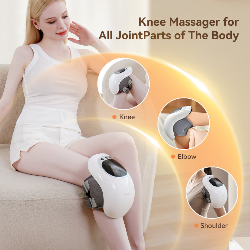 Wireless Smart Knee Massager | LED Heat & Vibration Therapy for Pain Relief & Recovery