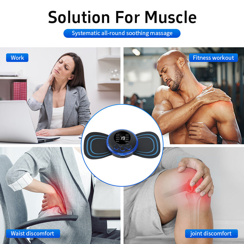 Mini EMS Muscle Stimulator | Portable 5-Pad Pulse Therapy for Neck, Back, Shoulder & Leg Relief