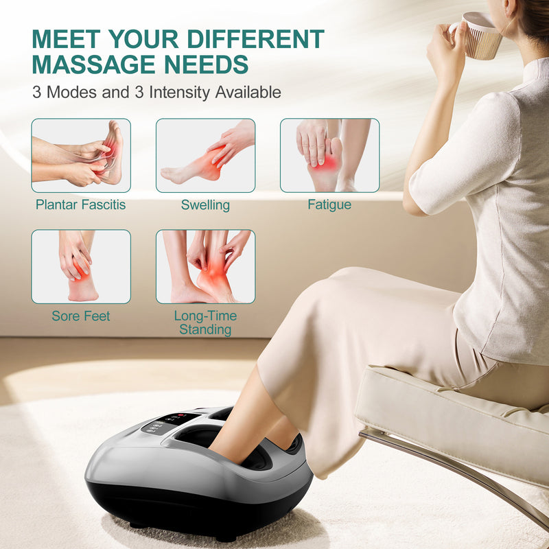 Multifunctional Foot Massager | Heated Shiatsu with Air Compression & Automatic Timer