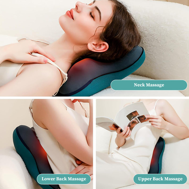 Neck & Back Shiatsu Massager | 3D Deep Kneading with Heat for Full Body Relief