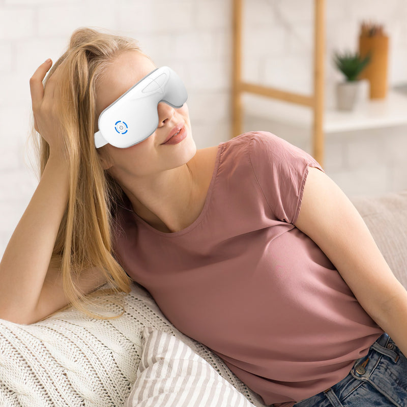Rechargeable Eye Massager | Heat, Air Pressure & Vibration Therapy with Music Mode