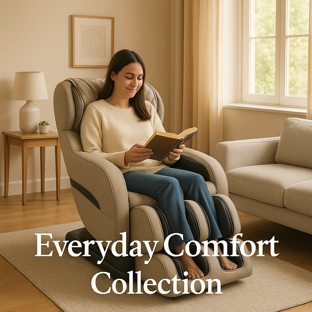 Affordable massage chairs under $1,500 in a cozy living room.