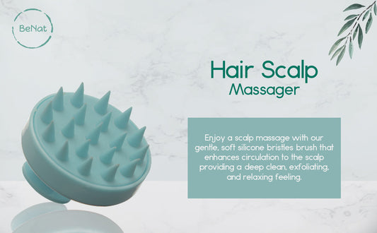 Hair & Scalp Massager Brush | Soft Silicone Bristles for Growth, Relaxation & Deep Clean.