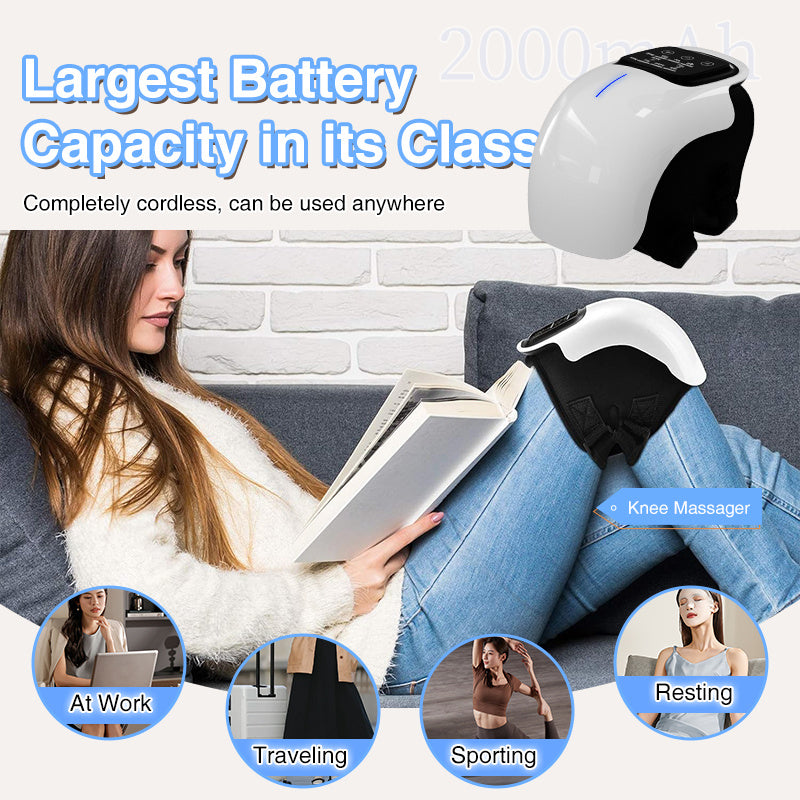 Smart Knee Massager with Heat, Vibration & 3D Air Compression – Portable Pain Relief for Arthritis & Sports Recovery