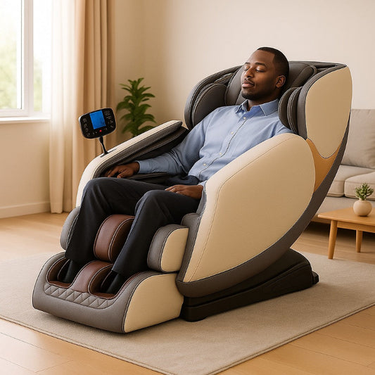 8D Zero Gravity Full Body Massage Chair – Luxury Electric Shiatsu Recliner (White).