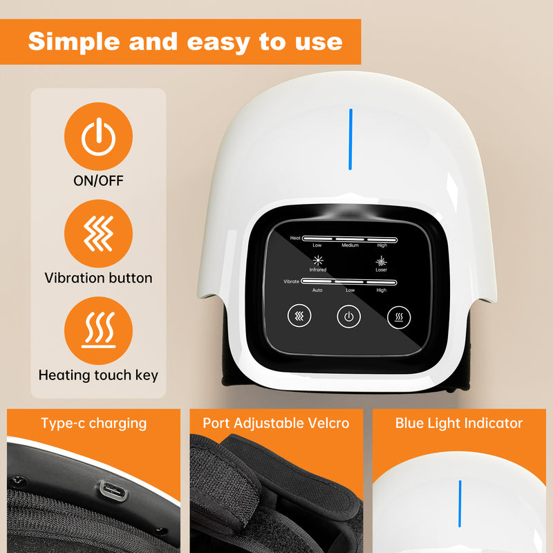 Smart Knee Massager with Heat, Vibration & 3D Air Compression – Portable Pain Relief for Arthritis & Sports Recovery