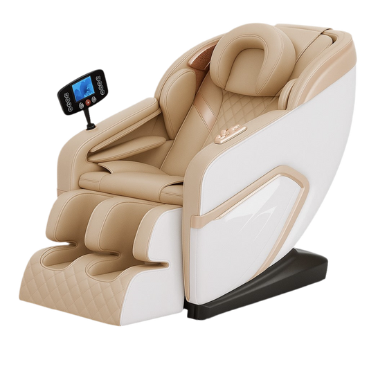 Massage Chairs Cheap 8D Zero Gravity Full Body Massage Chair Luxury Electric Shiatsu Recliner (White Cream), massage chair, 8D rollers