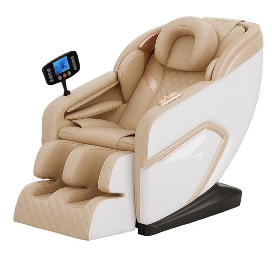 Massage Chairs Cheap 8D Zero Gravity Full Body Massage Chair Luxury Electric Shiatsu Recliner (White Cream), massage chair, 8D rollers