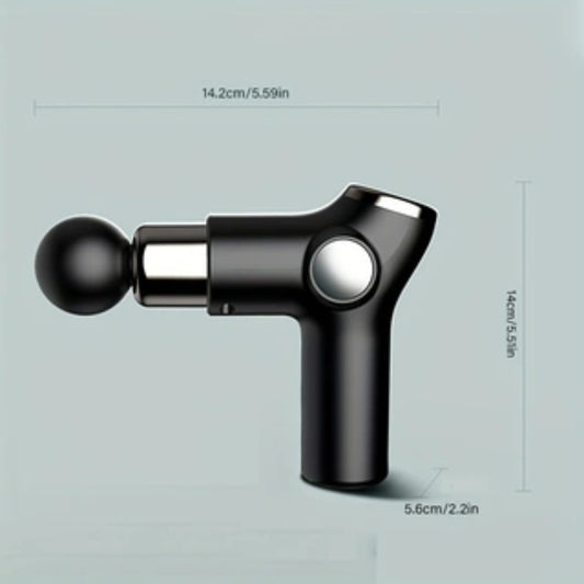 Type-C Fast Charging Massage Gun | Deep Tissue Muscle Massager with 6 Speed Levels & Attachments.