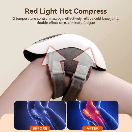 Wireless Smart Knee Massager | LED Heat & Vibration Therapy for Pain Relief & Recovery.