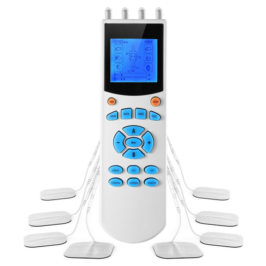 TENS Unit Impulse Massager | 10 Modes Pain Relief with 4 Outputs & 8 Pads.