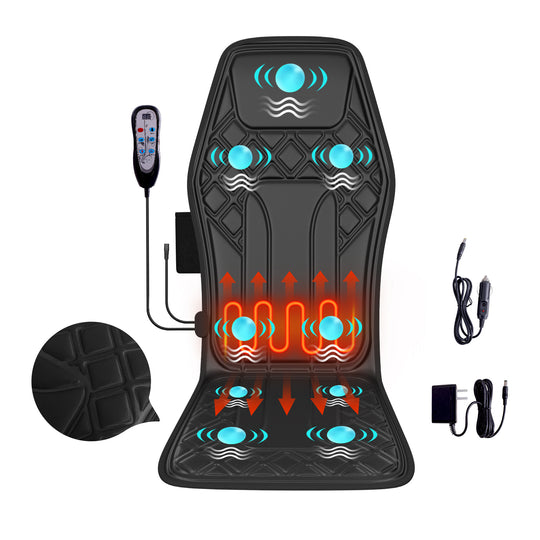 Neck & Back Massage Cushion | 9 Modes, Heating Therapy, Adjustable Intensity & Timer (Home & Office).