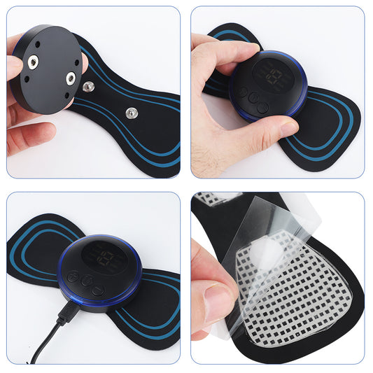 Mini EMS Muscle Stimulator | Portable 5-Pad Pulse Therapy for Neck, Back, Shoulder & Leg Relief.